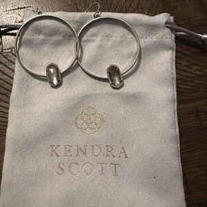 Kendra Scott Elisa Hoop Earring Silver / Black Mother of Pearl